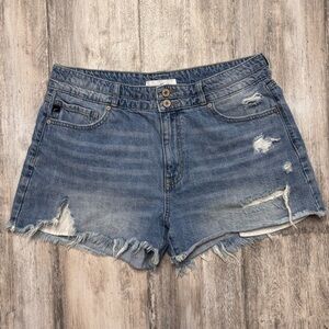 KanCan Womens Denim Shorts Size 15 31 Blue Medium Wash Distressed